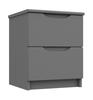 Dust Grey Gloss Sonata 2 Drawer Bedside