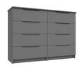 Dust Grey Gloss Sonata 4 Drawer Double Chest