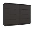 Graphite Gloss Sonata 4 Drawer Double Chest