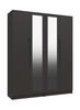 Graphite Gloss Sonata Tall 4 Door Robe with 2 Mirrors