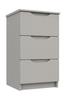 Light Grey Gloss Sonata 3 Drawer Bedside