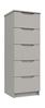 Light Grey Gloss Sonata 5 Drawer Tallboy