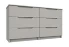 Light Grey Gloss Sonata 3 Drawer Double Chest