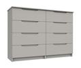 Light Grey Gloss Sonata 4 Drawer Double Chest