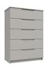 Light Grey Gloss Sonata 5 Drawer Chest