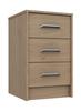 Oak Marlow 3 Drawer Bedside