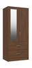 Walnut Marlow 2 Door Combi Robe with Mirror