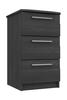 Graphite Woodgrain Midhurst 3 Drawer Bedside