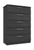 Graphite Woodgrain Midhurst 5 Drawer Chest