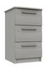 Light Grey Woodgrain Midhurst 3 Drawer Bedside