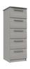 Light Grey Woodgrain Midhurst 5 Drawer Tallboy