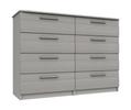 Light Grey Woodgrain Midhurst 4 Drawer Double Chest