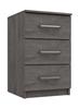 Dark Grey Oak Minnesota 3 Drawer Bedside