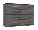 Dark Grey Oak Minnesota 4 Drawer Double Chest