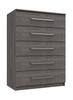 Dark Grey Oak Minnesota 5 Drawer Chest