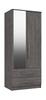 Dark Grey Oak Minnesota 2 Door Combi Robe with Mirror