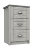 Dust Grey and Light Grey Skye 3 Drawer Bedside