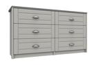 Dust Grey and Light Grey Skye 3 Drawer Double Chest
