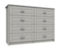 Dust Grey and Light Grey Skye 4 Drawer Double Chest
