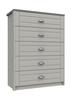 Dust Grey and Light Grey Skye 5 Drawer Chest