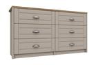 Natural Rustic Oak with Fired Earth Skye 3 Drawer Double Chest