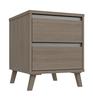 Grey Oak Tamar 2 Drawer Bedside