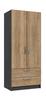 Graphite & Natural Rustic Oak Waterfall 2 Door Combi Robe