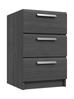 Graphite Waterfall 3 Drawer Bedside