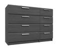 Graphite Waterfall 4 Drawer Double Chest