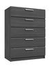 Graphite Waterfall 5 Drawer Chest