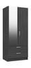 Graphite Waterfall 2 Door Combi Robe with Mirror