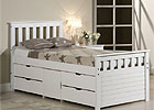 Ferrara Single White Pine Bed