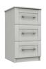 White Woodgrain Andante 3 Drawer Bedside