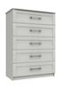 White Woodgrain Andante 5 Drawer Chest