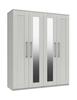 White Woodgrain Andante 4 Door Robe with 2 Mirrors