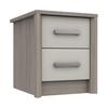 Grey Oak & White Grey Gloss Arundel 2 Drawer Bedside