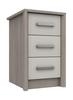 Grey Oak & White Grey Gloss Arundel 3 Drawer Bedside