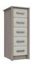 Grey Oak & White Grey Gloss Arundel 5 Drawer Tallboy