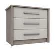 Grey Oak & White Grey Gloss Arundel 3 Drawer Chest