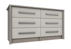 Grey Oak & White Grey Gloss Arundel 3 Drawer Double Chest