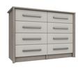 Grey Oak & White Grey Gloss Arundel 4 Drawer Double Chest