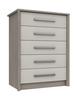 Grey Oak & White Grey Gloss Arundel 5 Drawer Chest