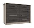 Fired Earth & Anthracite Larch Burford 4 Drawer Double Chest