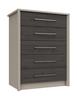 Fired Earth & Anthracite Larch Burford 5 Drawer Chest
