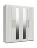 White Gloss Calder 4 Door Robe with 2 Mirrors