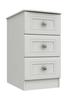 White Canterbury 3 Drawer Bedside