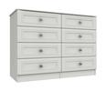 White Canterbury 4 Drawer Double Chest