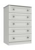 White Canterbury 5 Drawer Chest