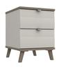 Grey Oak & White Grey Derwent 2 Drawer Bedside