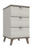 Grey Oak & White Grey Derwent 3 Drawer Bedside Table